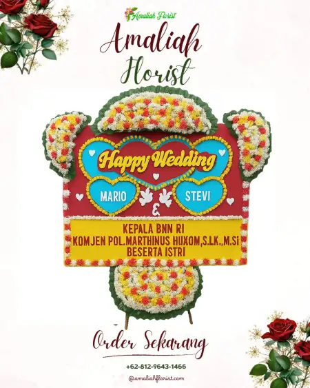Papan Bunga Pernikahan Penujah